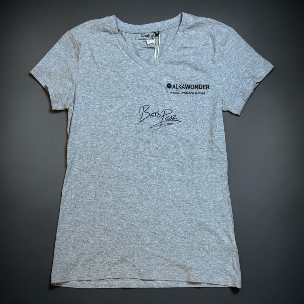 Autographed Beto Perez T-Shirt Grey ALKAWONDER Official Conference Sponsor Sz M